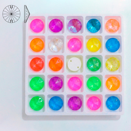 Набор пришивных страз (форма Rivoli) — Микс Neon