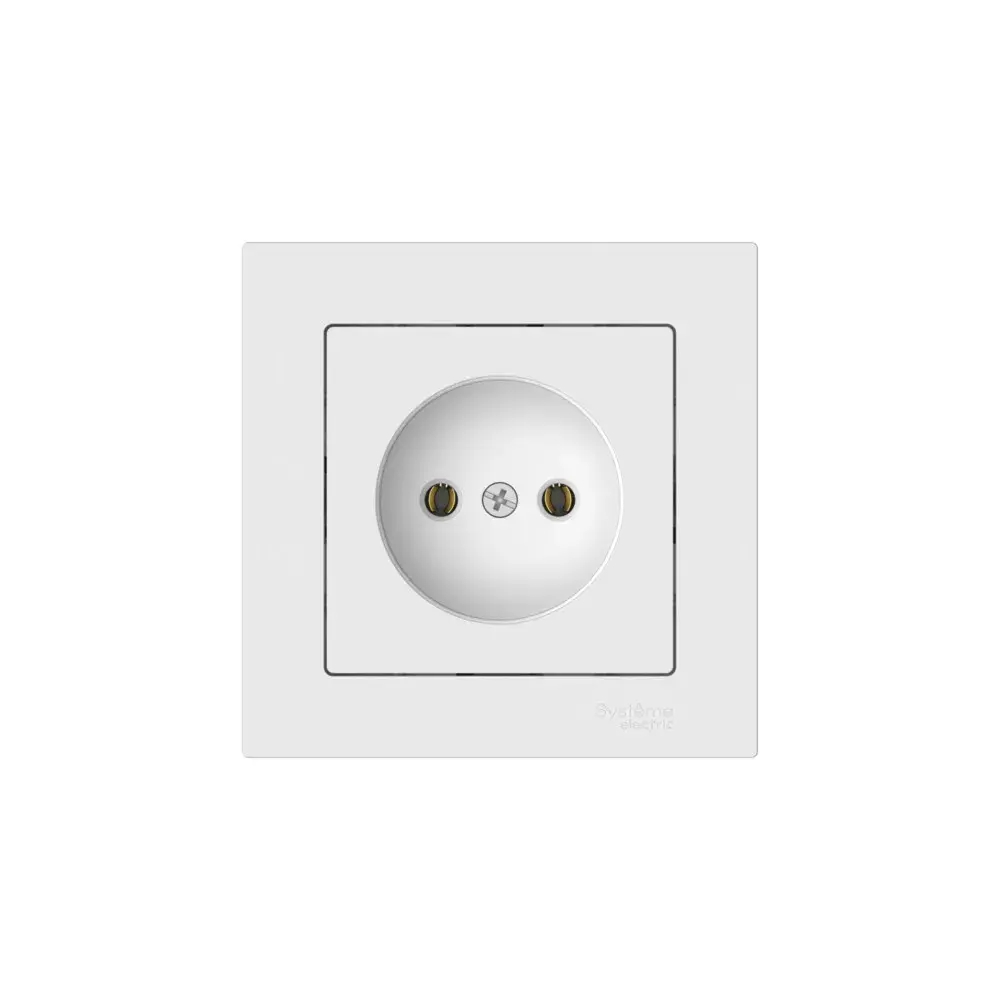 Atlas Design розетка без заземления без шторок, 16А, в сборе, быстрозажим. клем., Белый