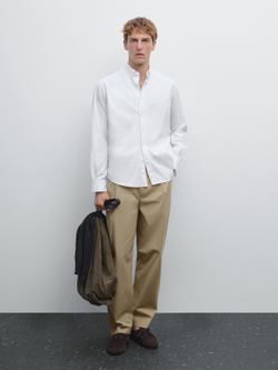 Massimo Dutti Рубашка Оксфорд классического кроя, белый