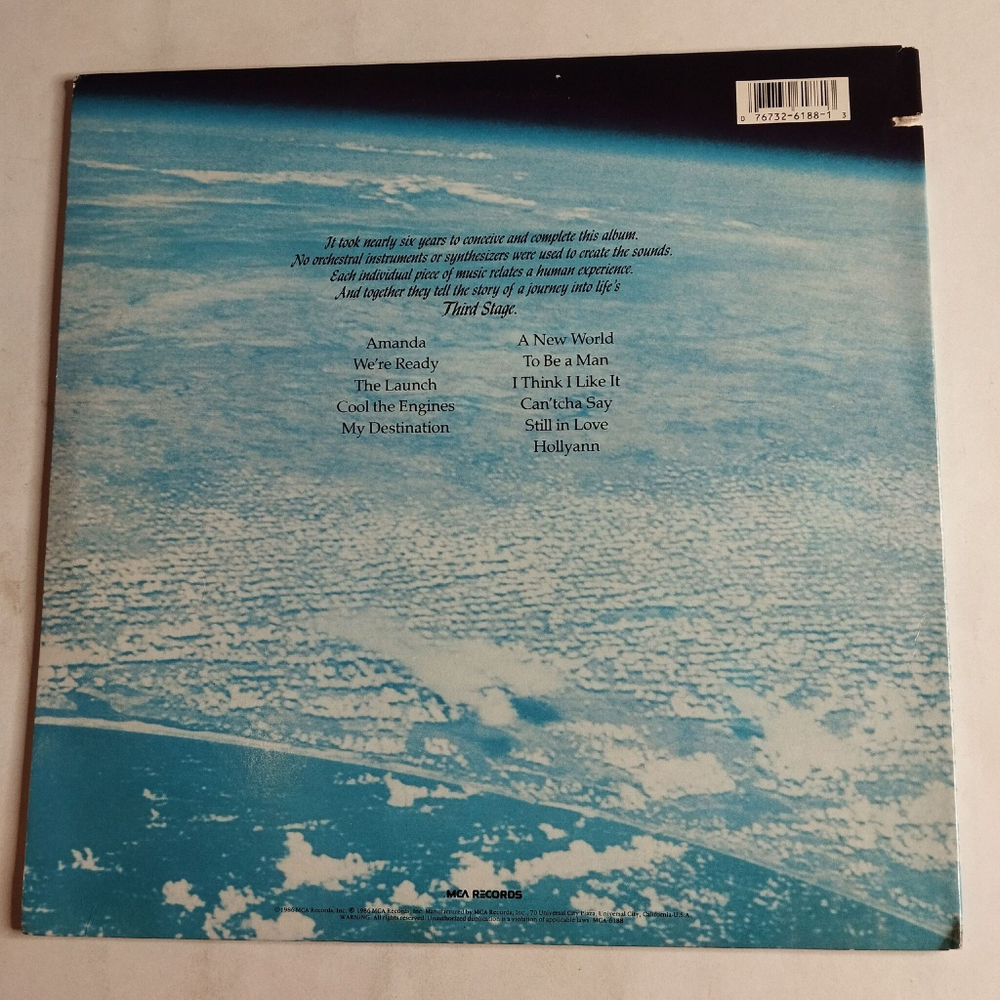 Винтажная виниловая пластинка LP Boston Third Stage (USA 1986)