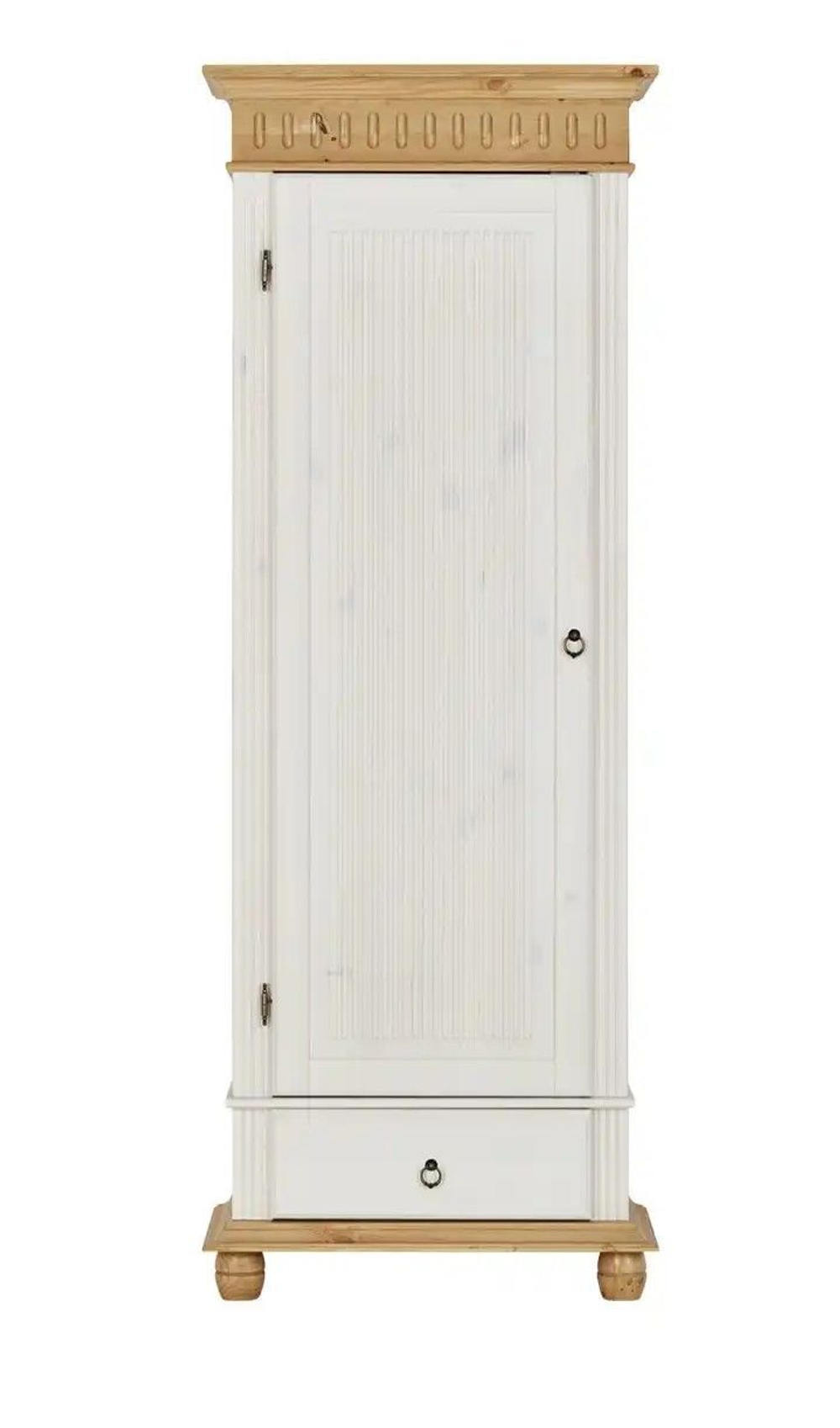 Шкаф Хельсинки для прихожей белый воск/антик