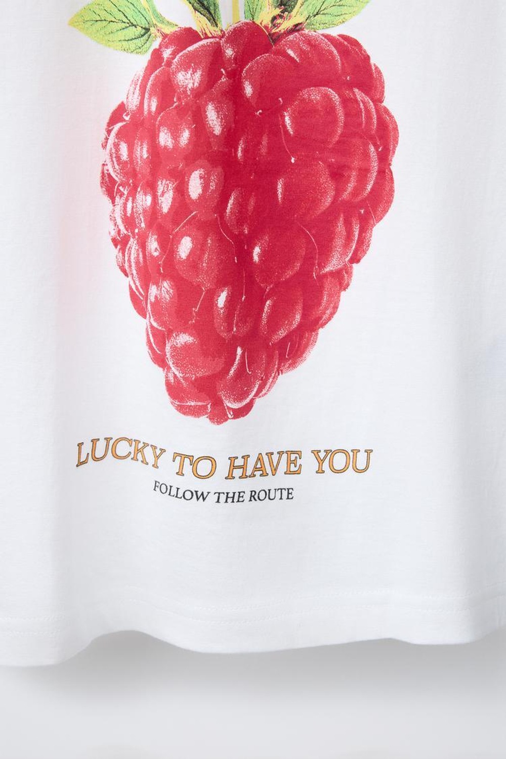 ZARA ФУТБОЛКА С ПРИНТОМ «ФРУКТЫ», БЕЛЫЙ