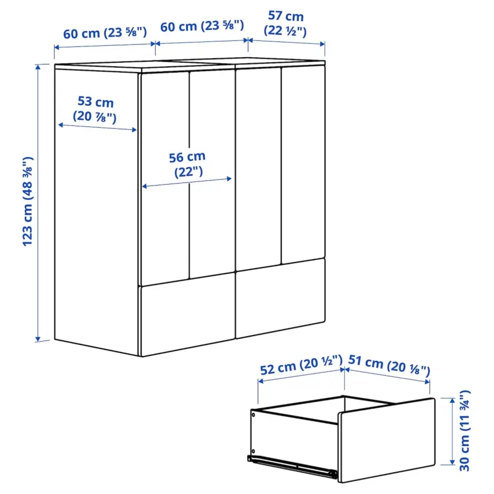 Шкаф - SMÅSTAD / PLATSA/ SMАSTAD  IKEA/ СМОСТАД / ПЛАТСА ИКЕА, 123х120 см, белый/красный