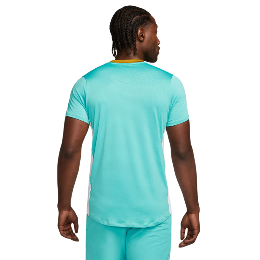 Мужское теннисное поло Nike Court Dri-Fit Advantage Polo - white/washed teal/bronzine/black
