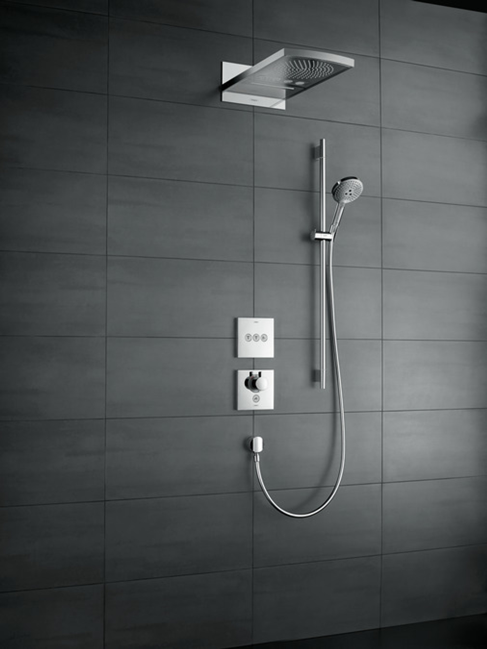 Смеситель встроенный термостат с запорным клапаном Hansgrohe ShowerSelect Highflow 15761000