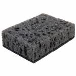 Губки для посуды SQUARE BLACK 98х66х30 мм, КОМПЛЕКТ 10 шт., КРУПНОПОРИСТЫЙ поролон/абразив LAIMA, 608648