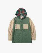 Рубашка YMKASHIX Velvet Button Det  Зелено-Песочная