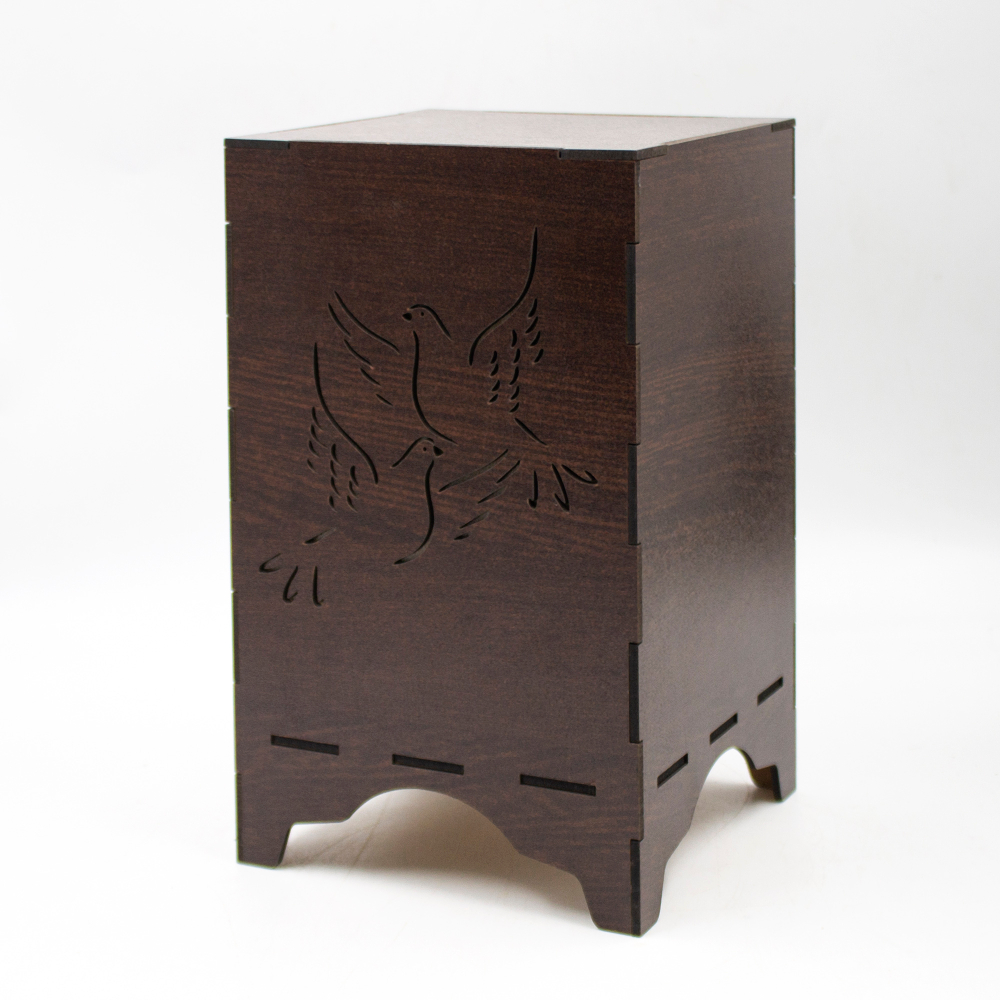 Урна для праха «Эконом-1» венге гравировка Голуби