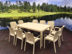 Обеденный комплект под искусственный ротанг Невада МАКСИ+10 кресел Невада