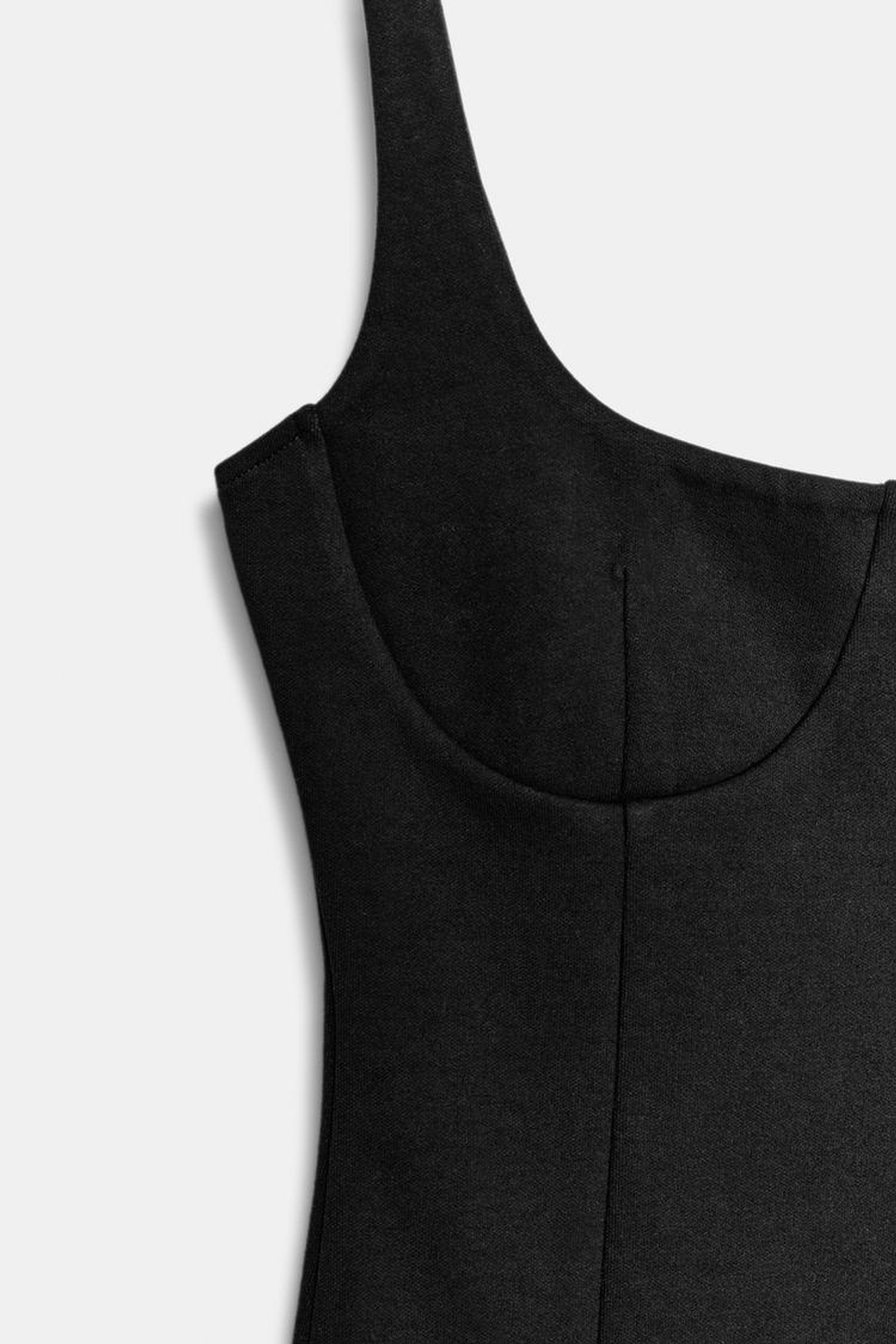 ZARA КОРОТКОЕ ПЛАТЬЕ ИЗ ИНТЕРЛОКА, ЧЕРНЫЙ