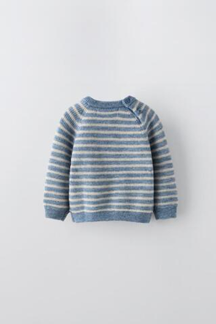 ZARA СВИТЕР ИЗ ШЕРСТИ И КАШЕМИРА, СИНИЙ
