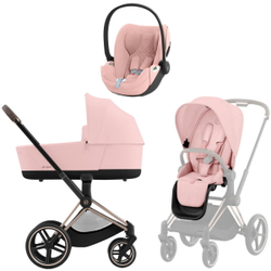 Коляска 3 в 1 Cybex Priam IV Rosegold complete и автокресло Cloud T i-Size Peach Pink Plus Peach Pink