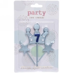 Свечи для торта Цифра Король желаний «7», голубой