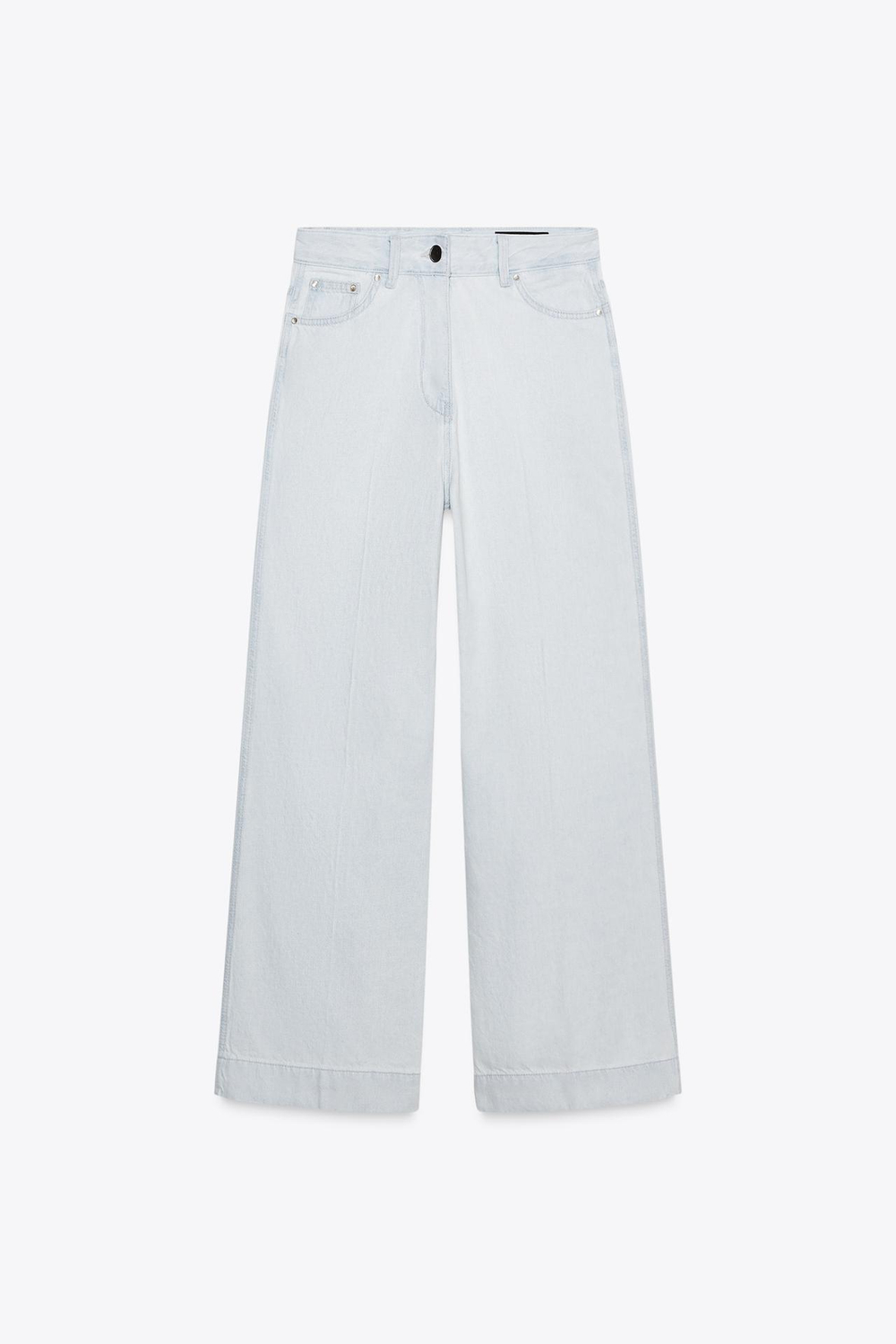 ZARA ДЖИНСЫ LOOSE С ВЫСОКОЙ ПОСАДКОЙ — ZW COLLECTION, НЕБЕСНО-ГОЛУБОЙ