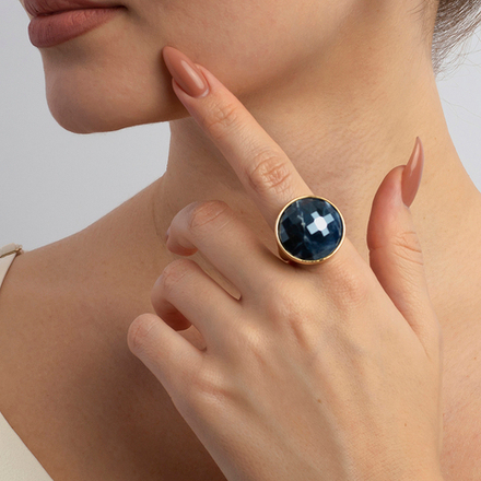 Кольцо Possebon  Pearl Sodalite 19 мм K1155.22/19.0 BL/G