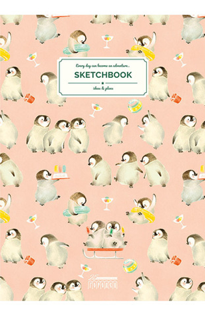 Блокнот (скетчбук) «Лука, пора домой!: Паттерн Пингвинята»