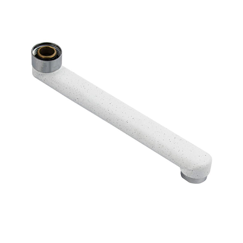 Гусак для ванны плоский L-образный 20см БЕЛЫЙ 00028