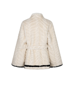 CARELLI ШУБА ИЗ ИСКУССТВЕННОГО МЕХА С ПОЯСОМ, КРЕМОВЫЙ