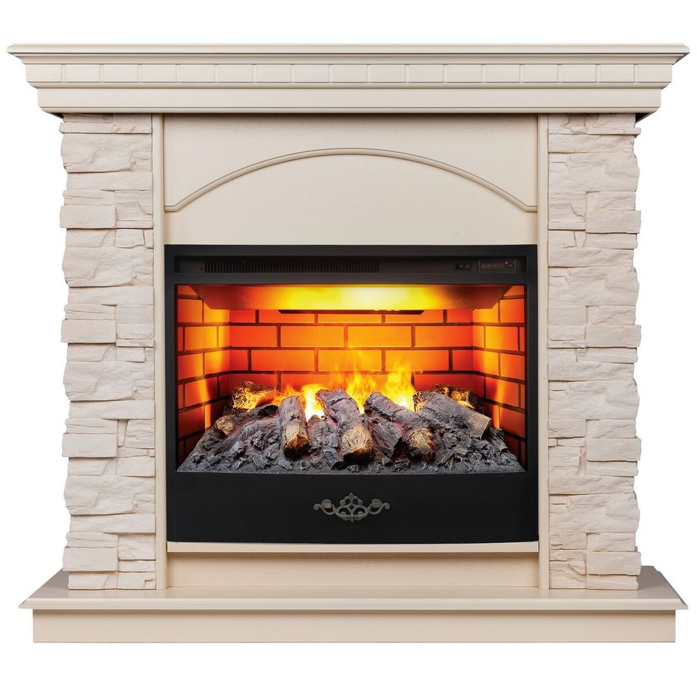 Электрокамин RealFlame Elford WT белый дуб с очагом 3D Firestar 25,5