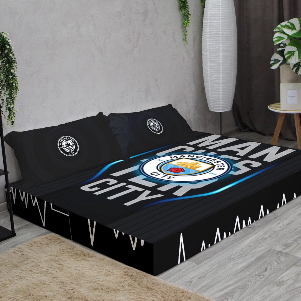 Бескаркасный диван кровать раскладной "Manchester City - Манчестер Сити"