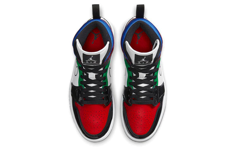 Air Jordan 1 Mid Se "Black White Multi Color" Women"s