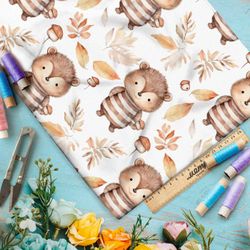 Ткань премиум интерлок милые бурундуки