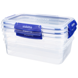 Набор контейнеров 3шт 2.2л Sistema Klip It+ синий