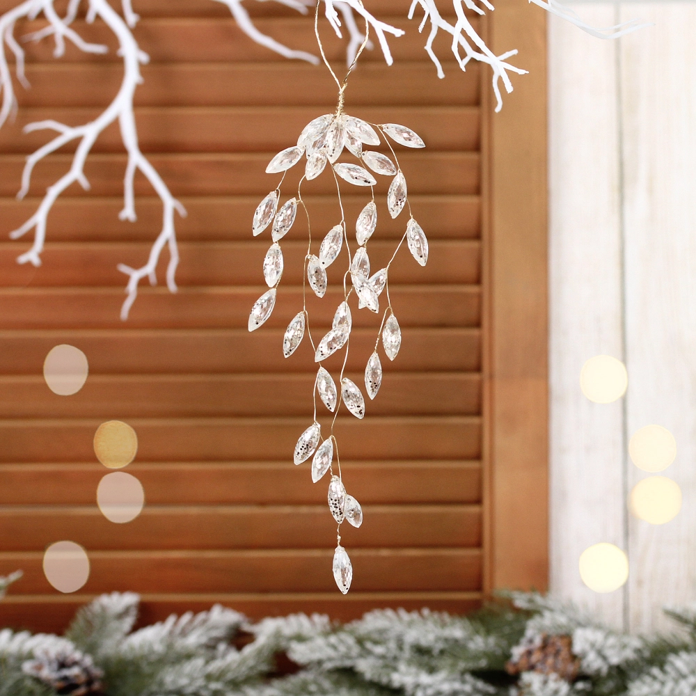 Ветка декоративная «Шарм» 27 см, Золотой блеск