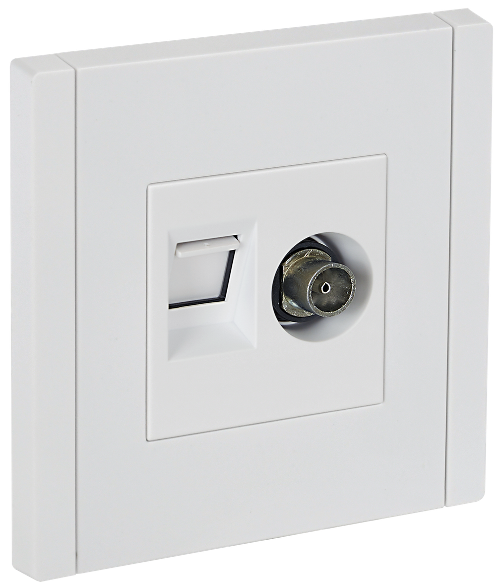 FORTE&PIANO Розетка двойная TV+RJ45 кат.6 FP237 белый IEK