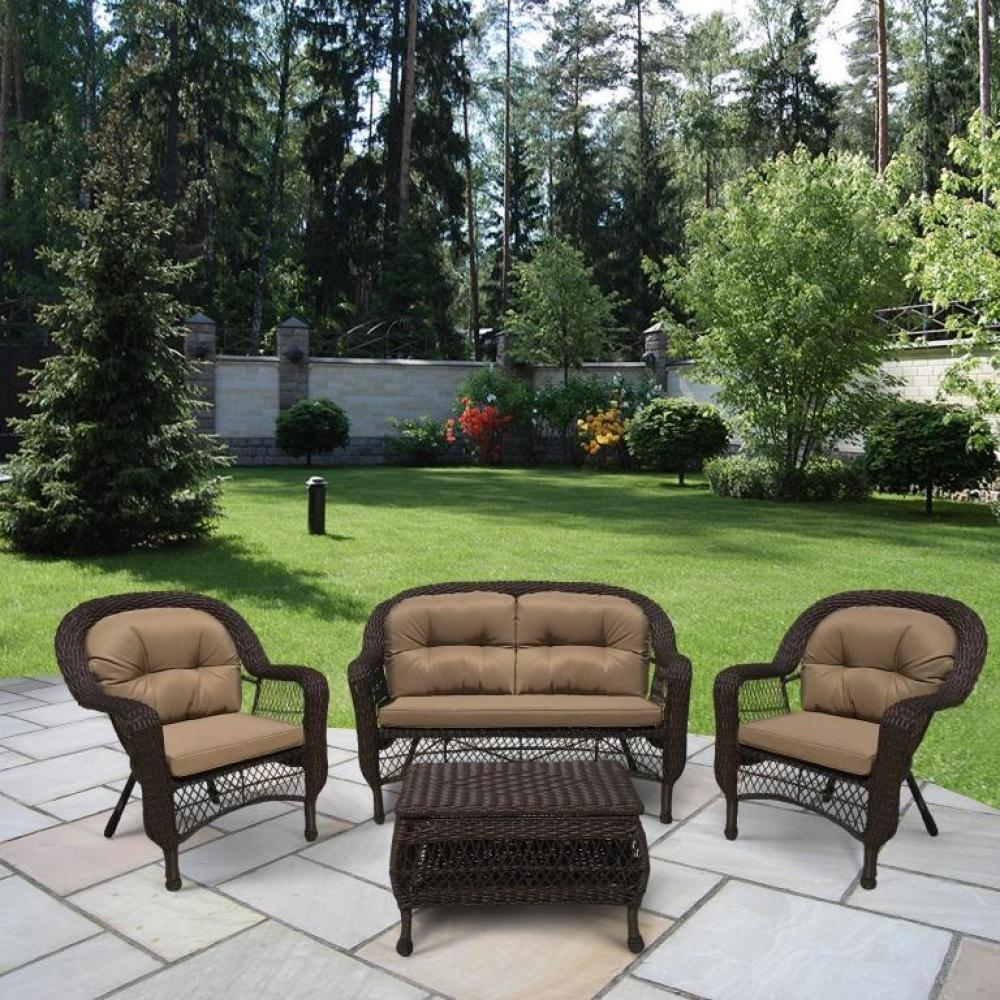 Плетеный комплект для отдыхаLV-520BB Brown-Beige