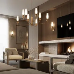 6625/1W MIDCENT ODL25 223 Настенный светильник под латунь/металл/стекло/камень IP20 E14 1*E14 40W 220V LOLLA