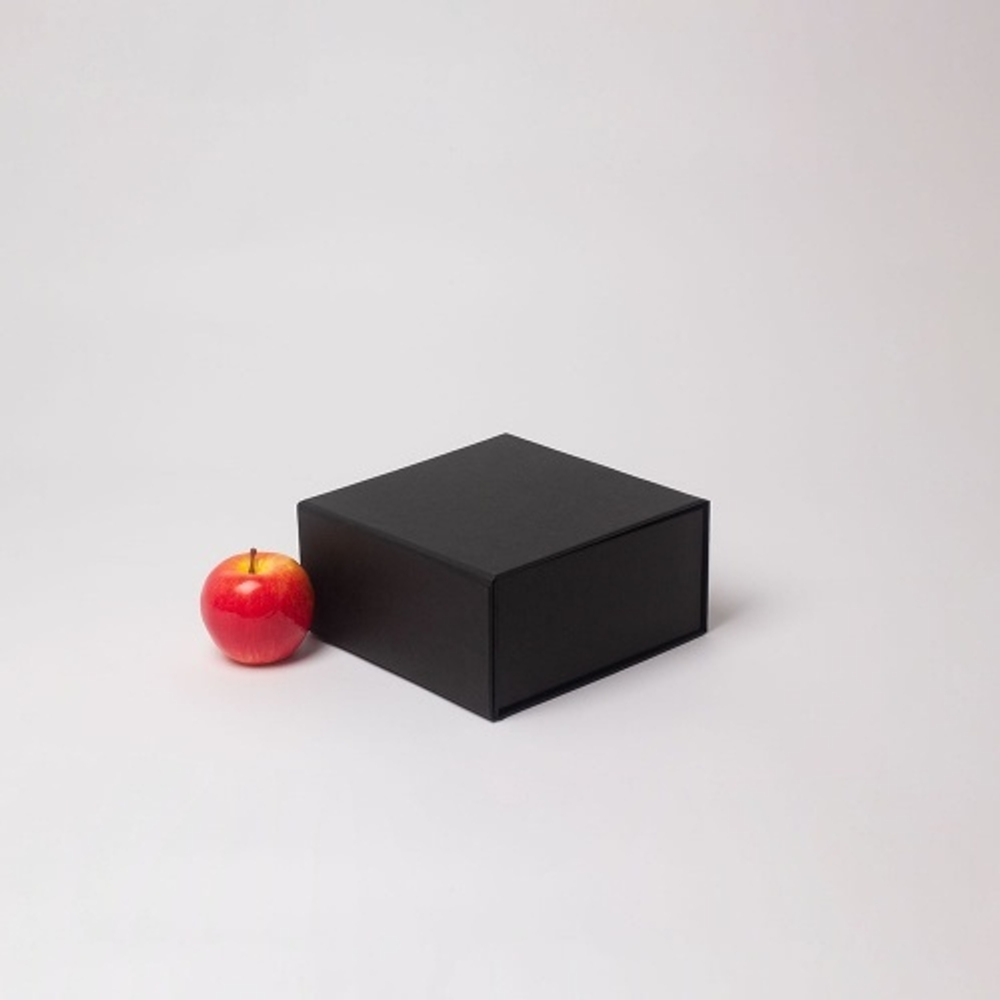 Коробка самосборная на магнитах 21х10х20, чёрный, дизайнерская бумага