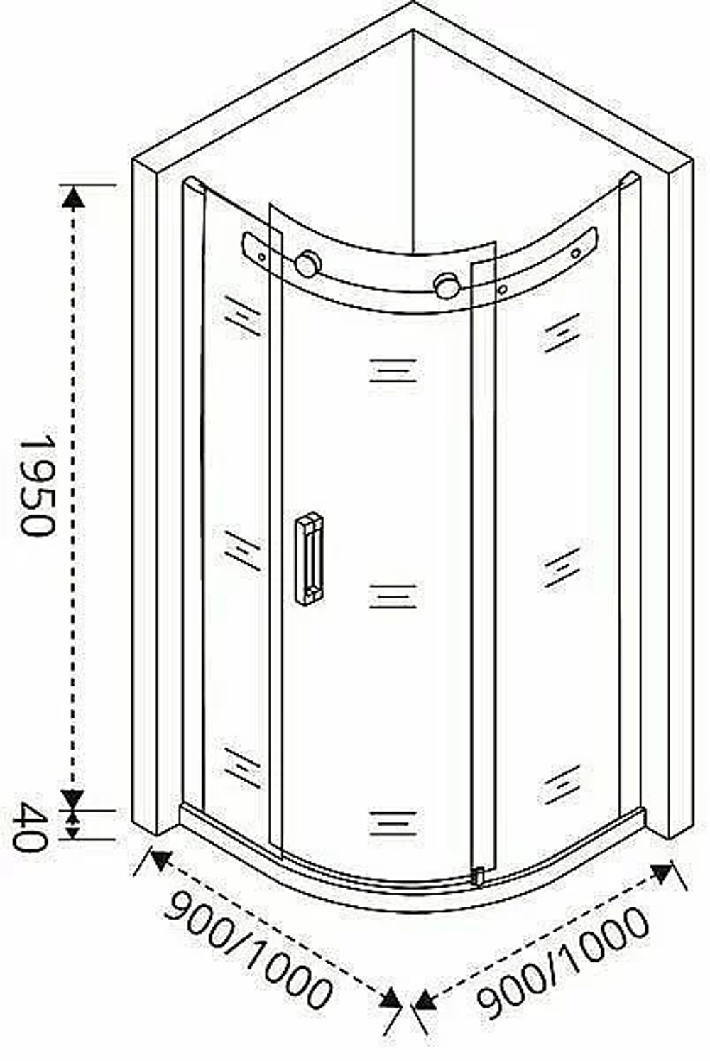 Душевой уголок Good Door GALAXY R-90-C-B 90x90