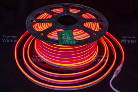 Гибкий Неон двухсторонний 7*15 мм., красные LED лампы 120 шт на 1 м, бухта 50 м, Winner (052.50.15.120R)
