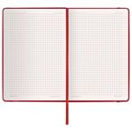 Блокнот в клетку с резинкой А5 (148x218 мм), 80 л., под кожу красный BRAUBERG "Metropolis Special", 111575