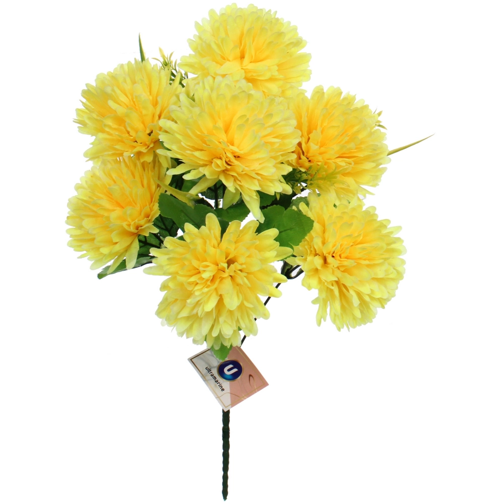 Искусственные цветы «Цветочная мелодия» Хризантемы 40см 7 цветков желтые