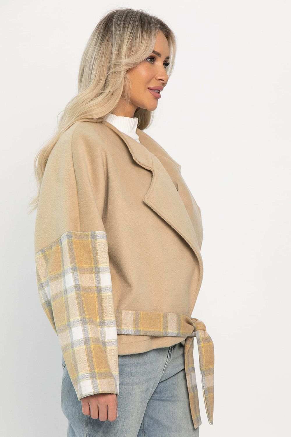 Пальто укороченное Хайт (бежевое) Б14314-7М LT Collection