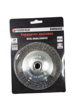 Кордщетка дисковая стальная для УШМ 115мм (М14), в блистере Forsage F-BWD045S