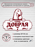 Адресная табличка со спаниелем, 60х44 см.