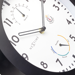 Настенные часы NeXtime, пластик, 25,5 см, чёрные