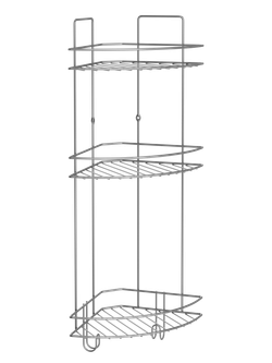 Полка для душа DIWO Тула P.Tu.3/2.Ch угловая, подвесная, матовый хром, с крючками, на присосках