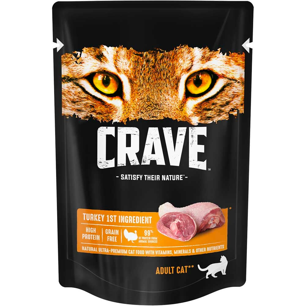 Crave Cat 70г (индейка) - консервы пауч для кошек