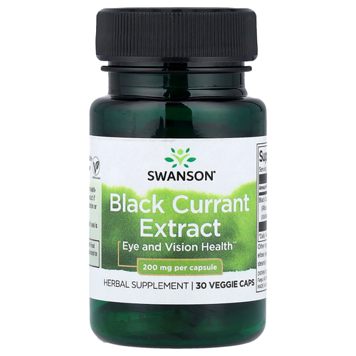 Swanson Vitamins, Экстракт черной смородины, 200 мг, 30 вегетарианских капсул