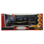 Модель ин. мет. "Toyota Land Cruiser Prado" 21см, свет-звук 21см, двери, черный, коробка CZ124-R (Техно