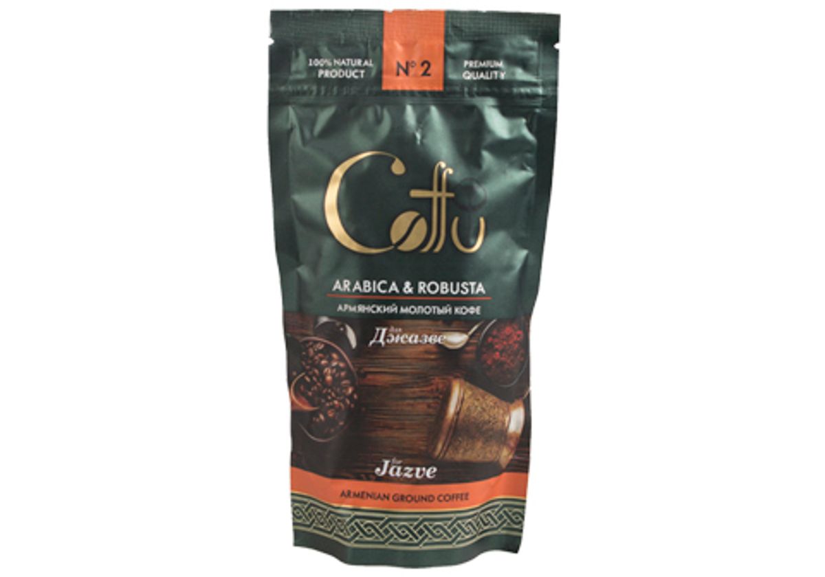 Кофе молотый Coffu робуста и арабика, 100г