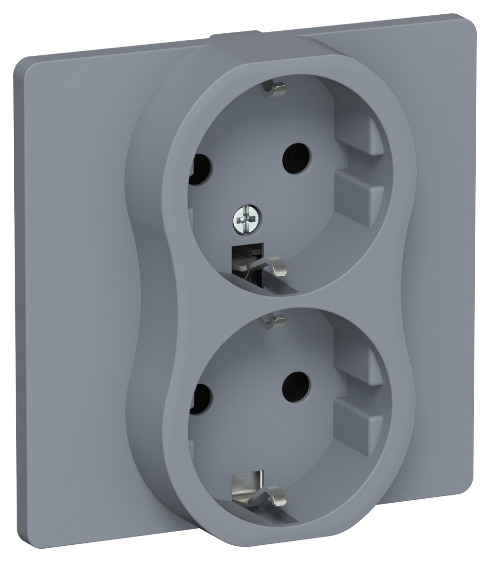 FLITE Розетка 2-местная с заземлением без защитных шторок безвинтовое крепление 16А РС12-1-К-ФлМ маренго IEK