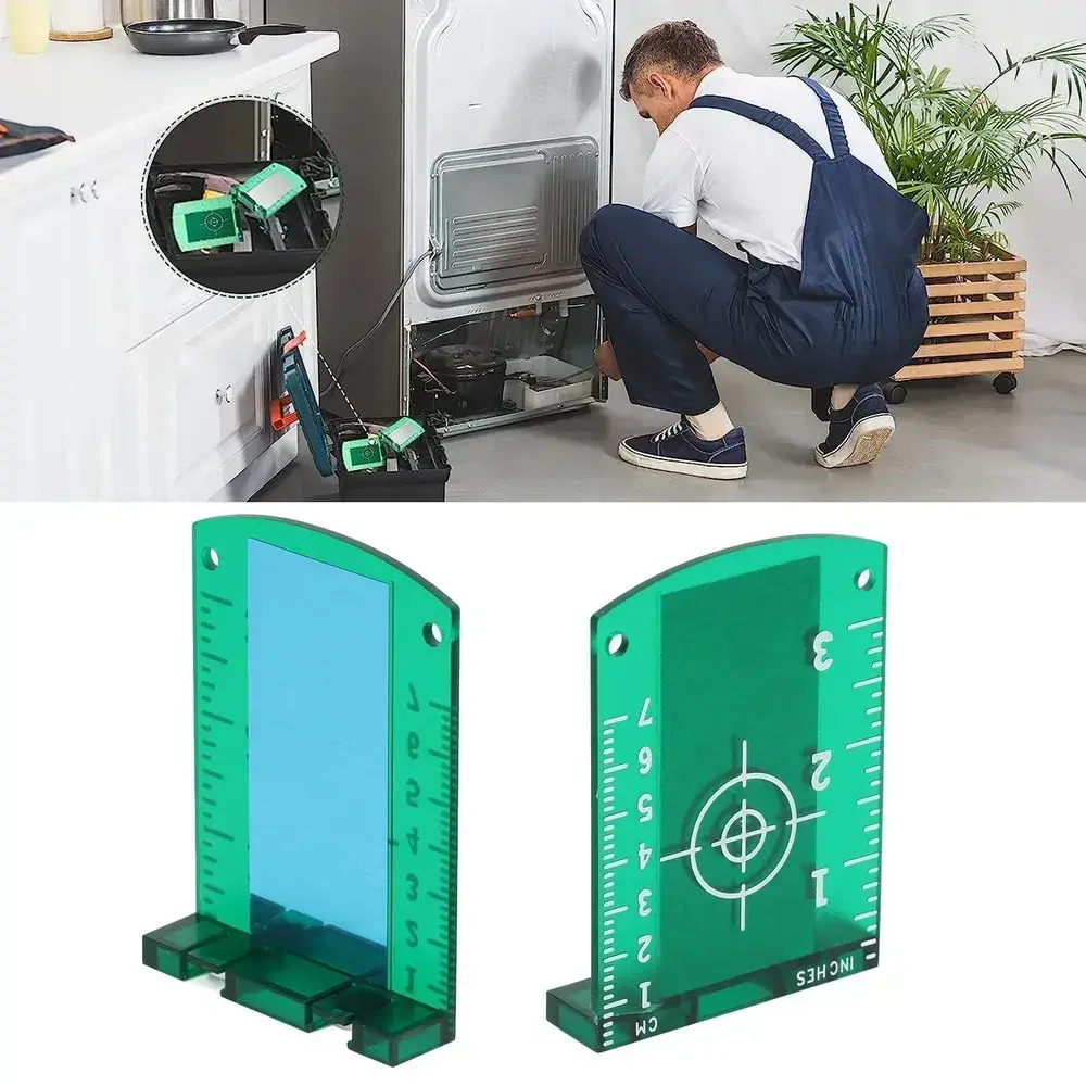 Две магнитные мишени лазерного уровня, инфракрасный отражатель цели с улучшенной видимостью на магнитах (зеленая версия)