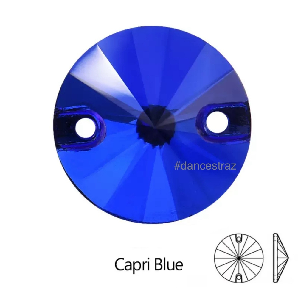 Стразы пришивные, Rivoli, Сapri Blue, 243, 14mm, (112 ea/pkg), 5A+, (F2)