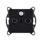 Розетка тройная TV (мама) + TV (папа) + спутниковая SAT, черный матовый Kollinger REA-036BM для Aspekt, Eleganz, Reflex