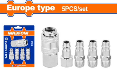 Набор коннекторов пневматических 1/4" 5 шт (30/120) WADFOW WQP3670
